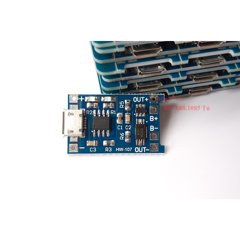 Combo 100 - Mạch Sạc Pin Lithium - Li-ion - 18650 TP4056 Có Bảo Vệ Pin