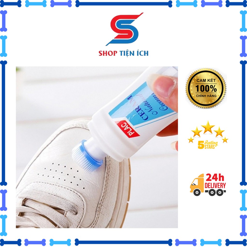 Nước tẩy giày làm sạch trắng PLAC kèm bàn chải 100ml -Shop Tiện Ích