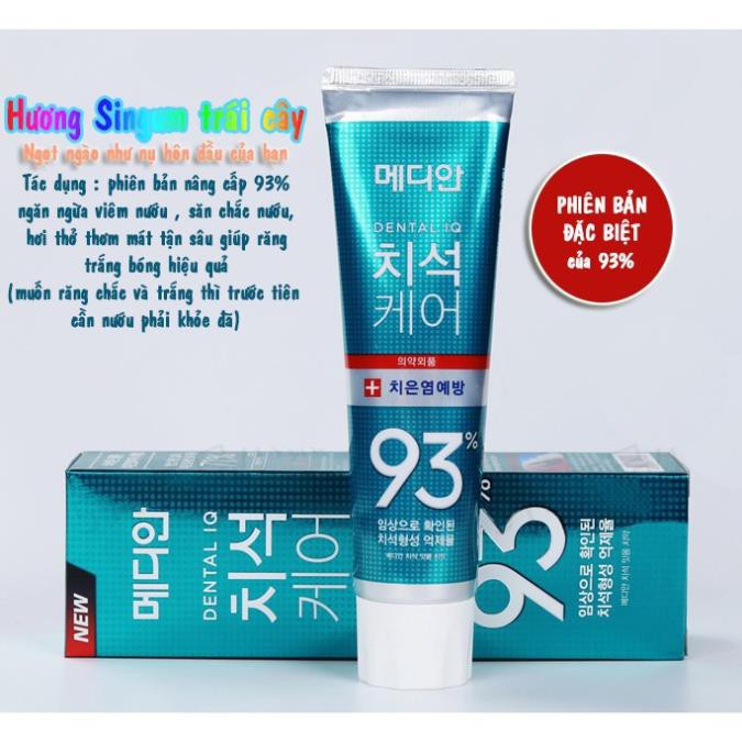 Kem đánh răng trắng sáng và chống sâu răng Median Dental IQ 93% Hàn Quốc 120g giúp da trắng sáng tự nhiên