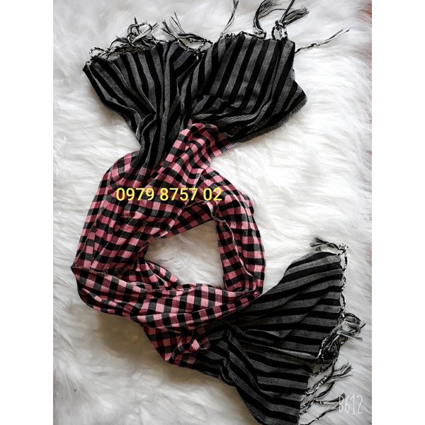Khăn rằn nam bộ hồng đen_ 60x165cm ( hàng có sẵn )