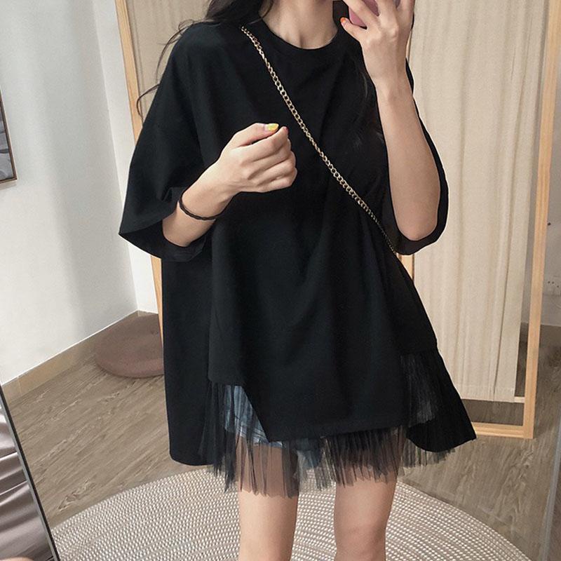 【Plus Size】(40-125kg) Áo Thun Nữ Tay Ngắn Thiết Kế Thời Trang