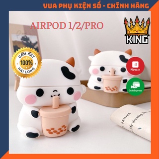 Mua Vỏ bảo vệ bao đựng tai nghe ✔️ case airpod 1 2 Pro ✔️ Bò sữa