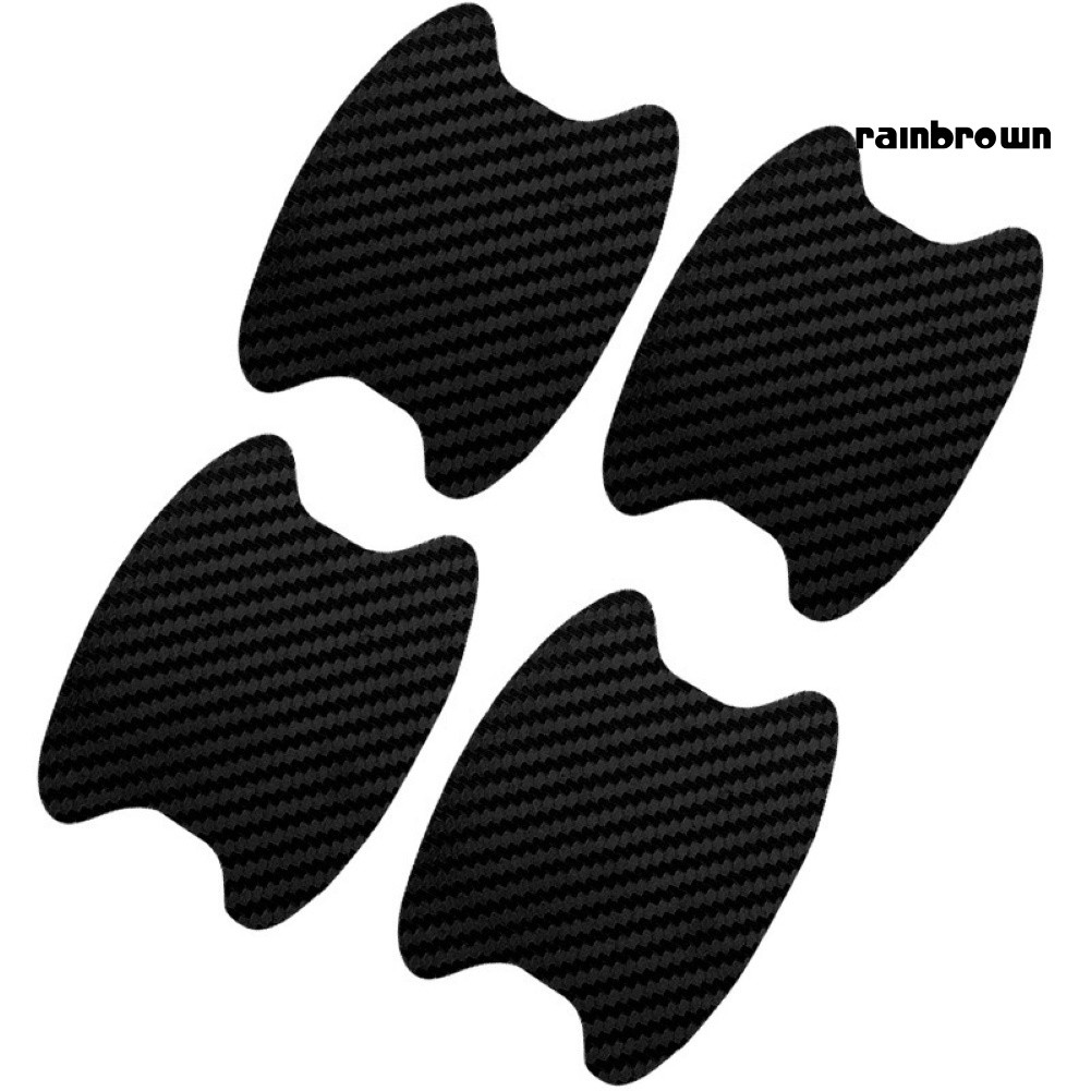 Bộ 4 Miếng Dán Bảo Vệ Tay Nắm Cửa Ô Tô Chất Liệu Sợi Carbon Và Pvc