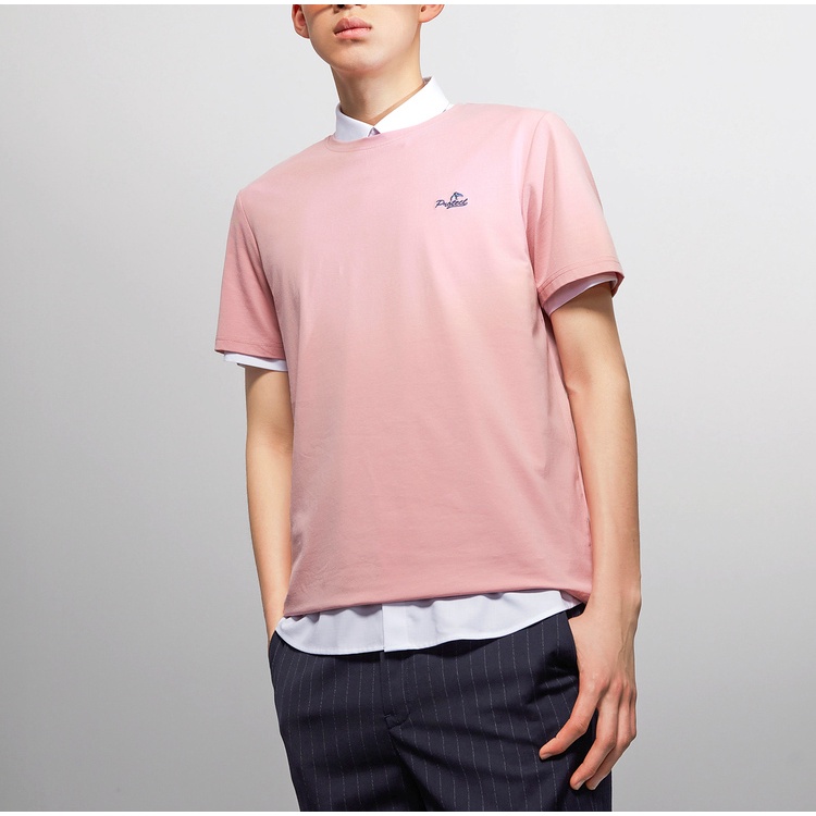 HLA - Áo Thun Nam Ngắn Tay Simple Pure Color Short Sleeve T-shirt