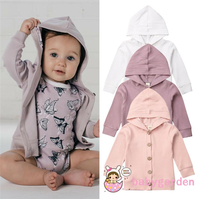 Áo Khoác Cardigan Màu Trơn Cho Bé Gái Từ 0-24 Tháng Tuổi