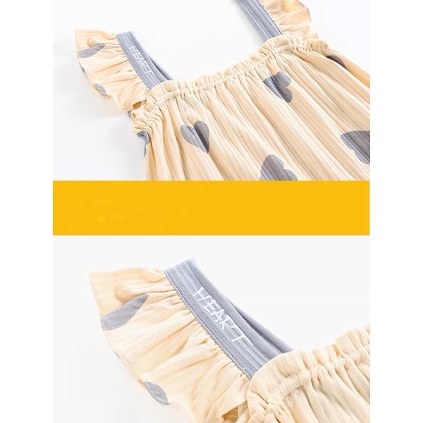 Váy ngủ hai dây họa tiết trái tim, Váy ngủ dáng xuông đuôi cá đáng yêu