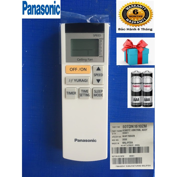 Điều khiển quạt trần Panasonic 60TDN1610ZM Hàng mới chính hãng cty Panasonic Việt Nam