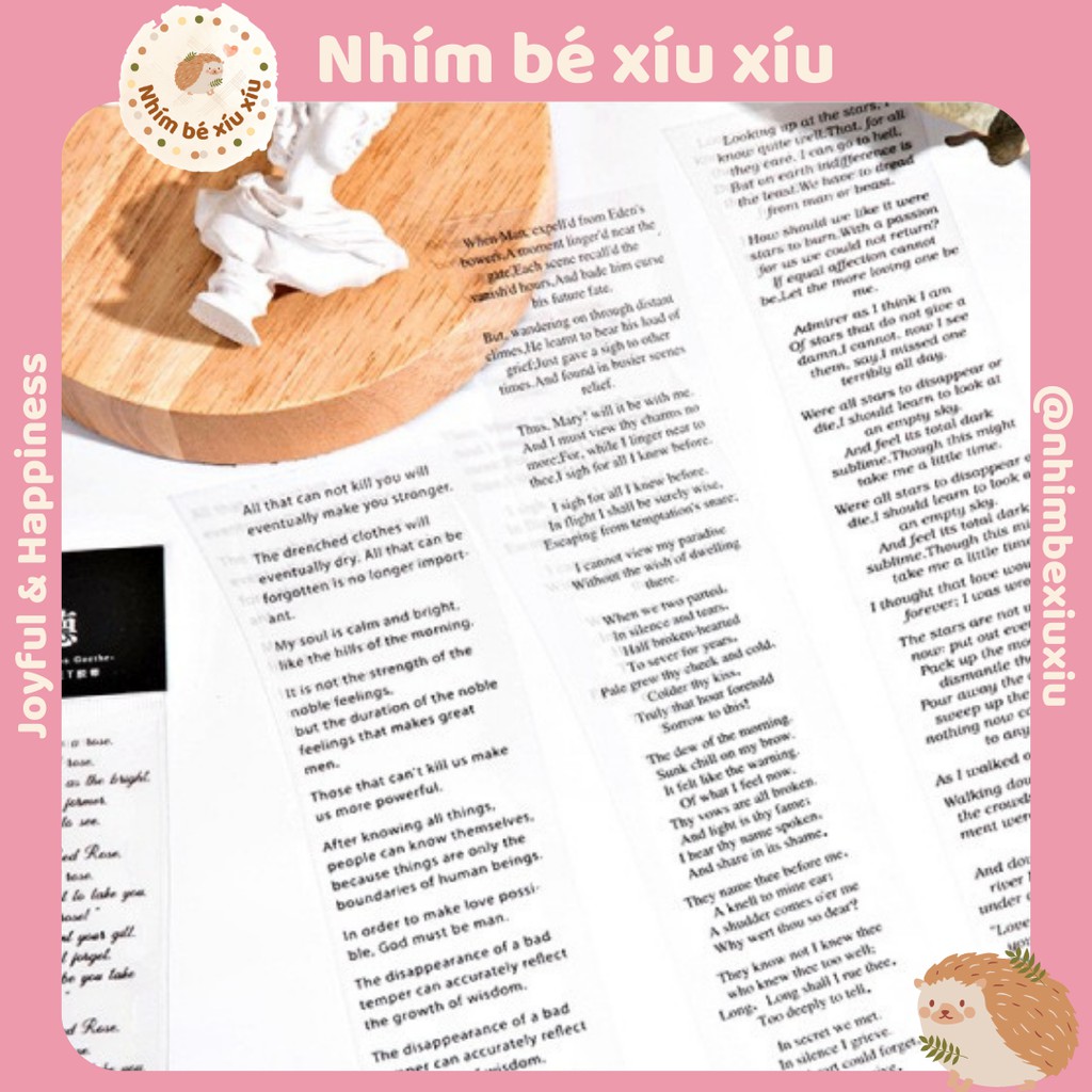 Sticker quotes hình dán chữ tiếng Anh trích dẫn các bài thơ nổi tiếng VT137