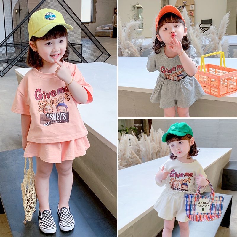 Bộ quần áo thời trang hàn quốc năng động cho bé gái