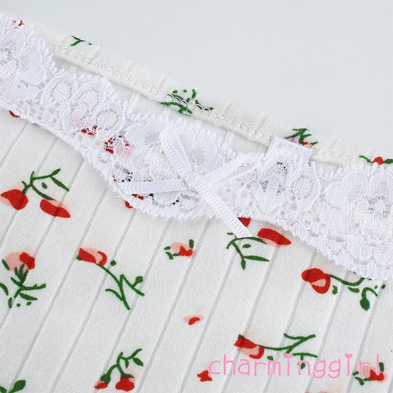 Áo dây in họa tiết phối ren thời trang gợi cảm cho nữ