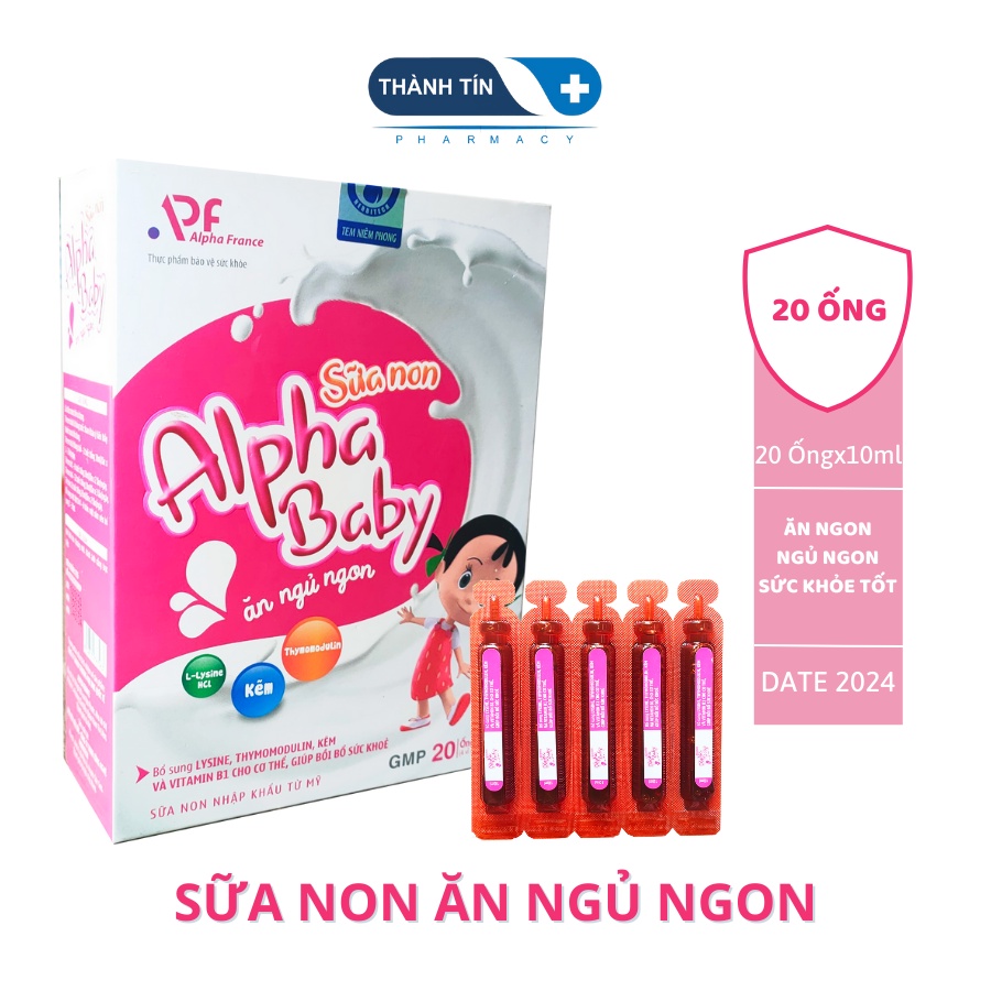 Sữa Non Ăn Ngủ Ngon Cho Bé Alpha Baby Hộp 20 Ống x 10ml