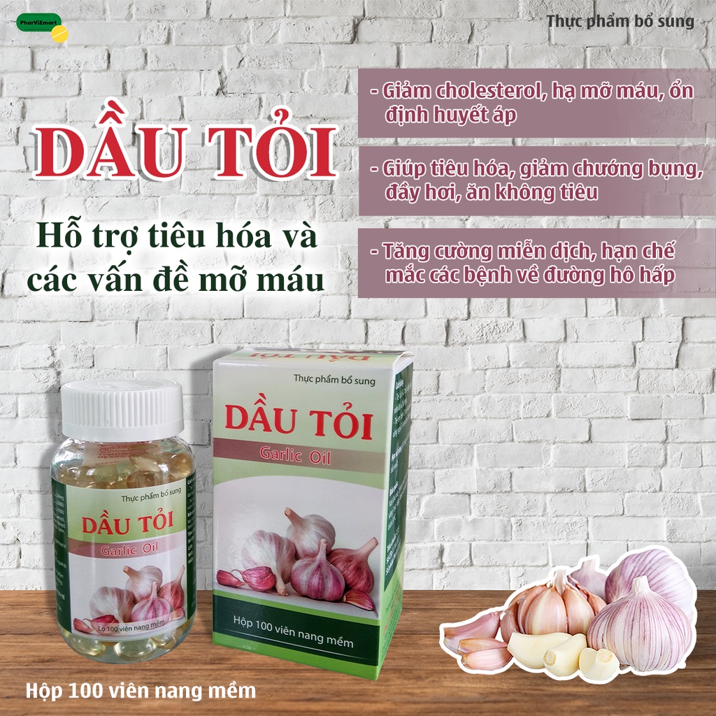 Hỗ Trợ Tiêu Hóa, Giảm Cholesterol, Ổn Đinh Huyết Áp Dầu Tỏi Garlic Oil