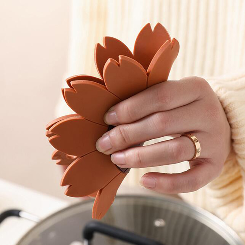 Đế lót nồi cách nhiệt hình hoa hướng dương 15cm 19.5cm
