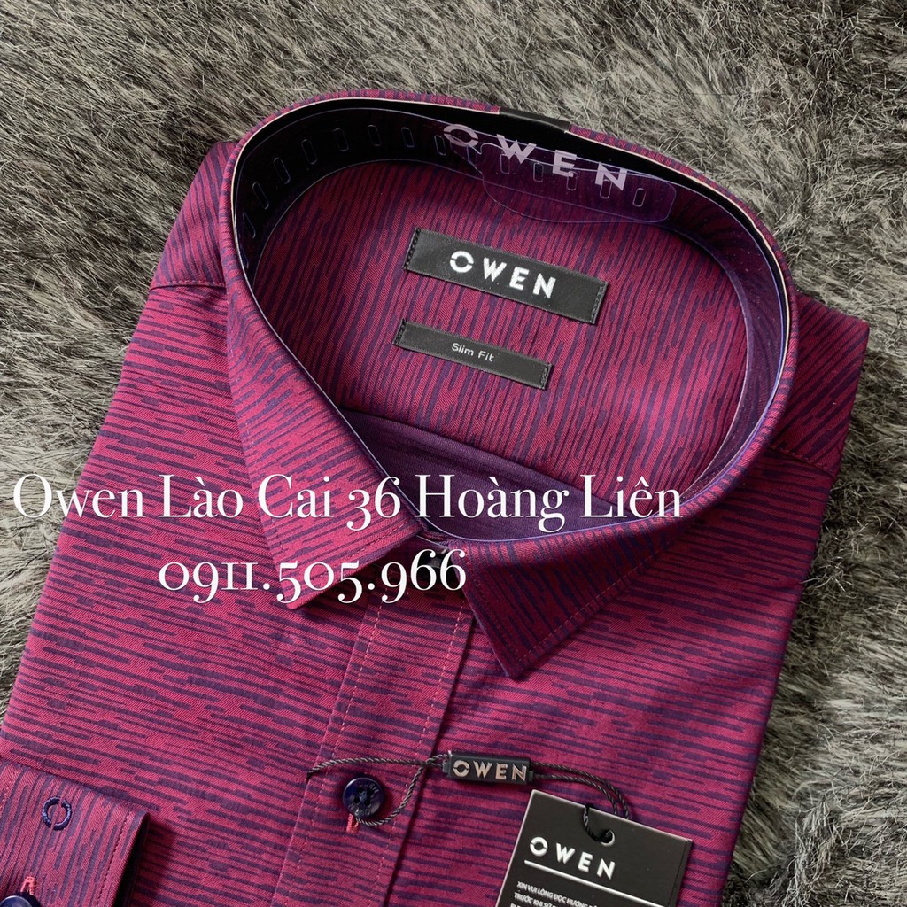 OWEN - Áo Sơ mi dài tay Owen Slimfit màu đỏ đô 80830