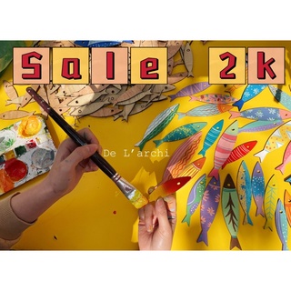 Cá 2k, cá gỗ decor, cá tô màu cho bé đồng giá 2k