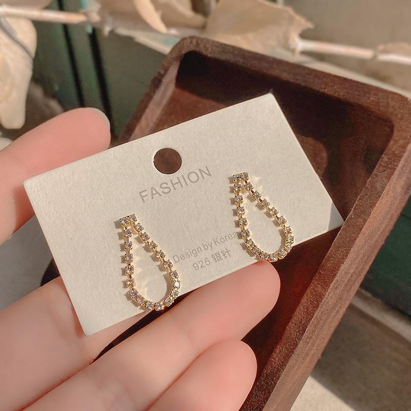 Bông Tai Hình Giọt Nước Đính Đá Thời Trang Dành Cho Nữ