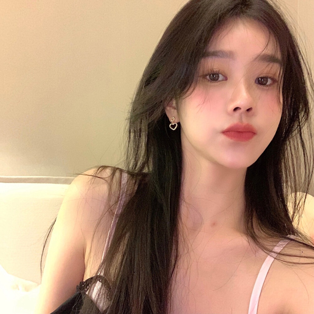 Bông tai hình trái tim phong cách Hàn Quốc sang trọng thời trang cho nữ