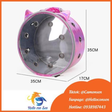[QUẬN 2 SHIP NOW] Balo vận chuyển cho chó mèo Balo phi hành gia trong suốt, hình tròn thiết kế dễ thở thoáng khí chó mèo