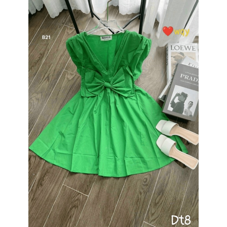 (FREE SHIP) ĐẦM SUÔNG SIU PHỐI NƠ SANG CHẢNH GIẤU BỤNG ĐÁNG YÊU VALENTINNA