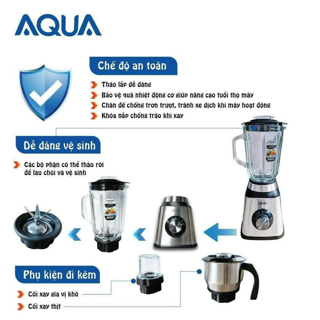 Máy xay sinh tố 3 cối AQUA  Made in Thailand Thiết kế thân máy bằng thép không rỉ Công suất mạnh mẽ 450W
