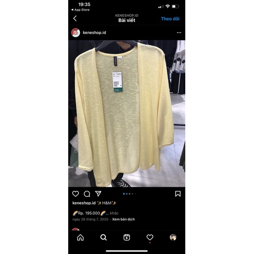 Cardigan HM - Sẵn size Xs