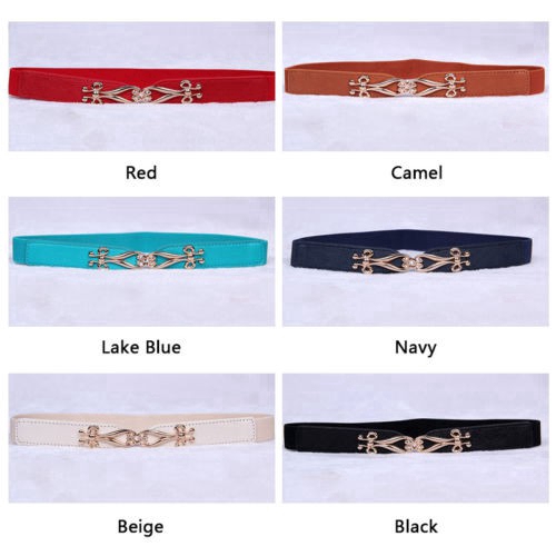 Thắt lưng chất liệu da phối với đầm thời trang cho nữ