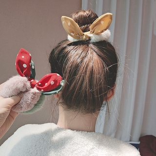 Dây Buộc Tóc Đính Bóng Lông Đáng Yêu Cho Nữ