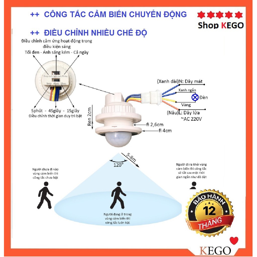 [ Chính Hãng Poson ] Thiết bị cảm biến chuyển động thông minh tự động bật tắt [ Có thể tinh chỉnh nhiều chế độ ] | BigBuy360 - bigbuy360.vn