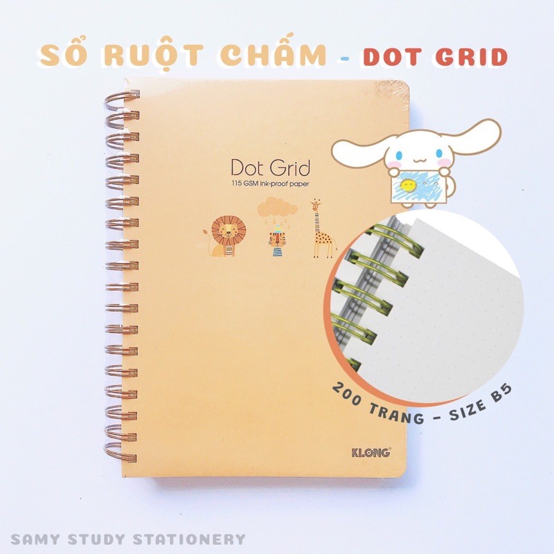 SỔ KLONG B5 200 trang SỔ RUỘT CHẤM DOT GRID GÁY LÒ XO SIÊU DÀY (ĐỌC MÔ TẢ) -SỔ BULLET JOURNAL