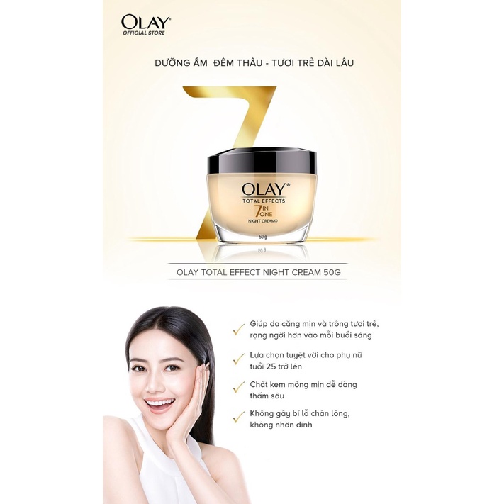 Combo Kem Dưỡng Olay Total Effects Ngày + Đêm Ngăn Ngừa Và Bảo Vệ Da Khỏi 7 Dấu Hiệu Lão Hóa