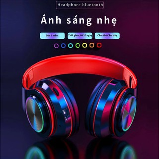 Headphone bluetooth SAMAWMIVI đèn LED tai nghe chụp âm thanh nổi có thể gập gọn