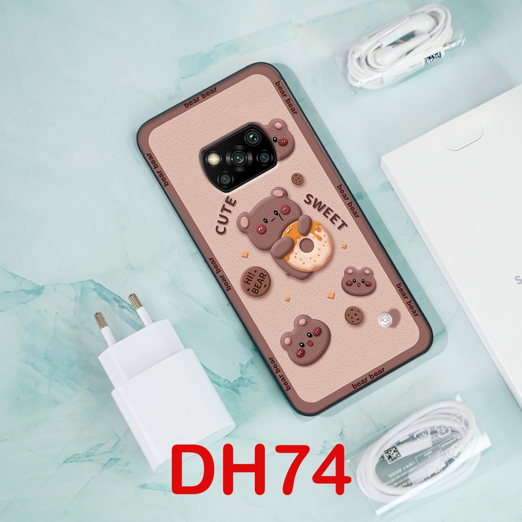Ốp lưng Xiaomi POCO X3 / X3 PRO / X3 NFC  in hình 3D gấu mới nhất - sang - chảnh - ĐẸP- BỀN