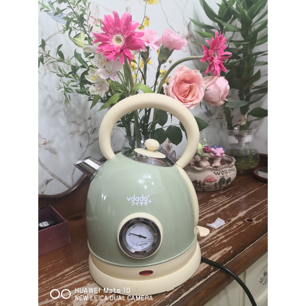 Ấm siêu tốc đun nước Vdada pha trà cao cấp Decor nhà bếp phong cách Vintage, dung tích 1.7L