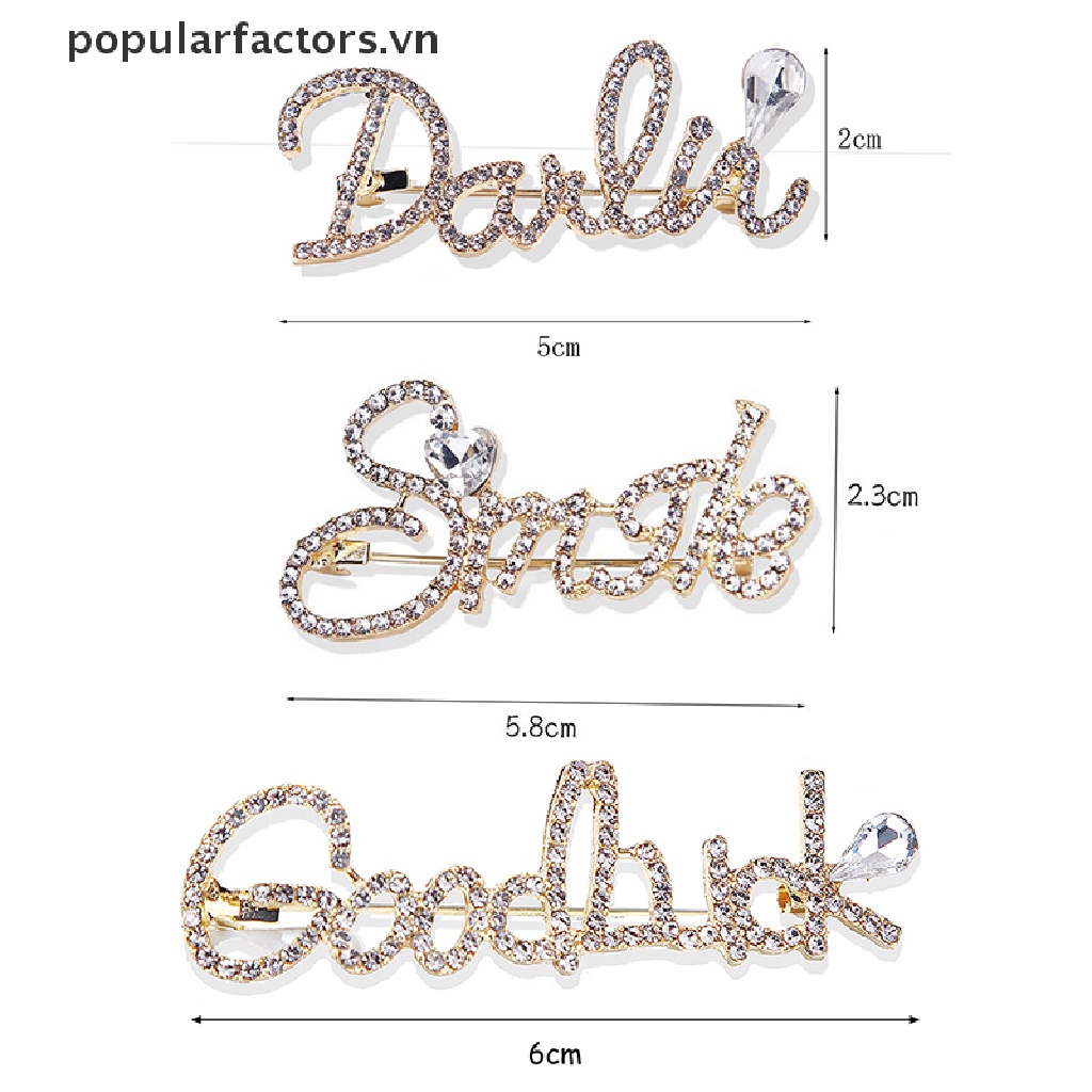 Ghim cài áo hình chữ đính đá thời trang cho nữ