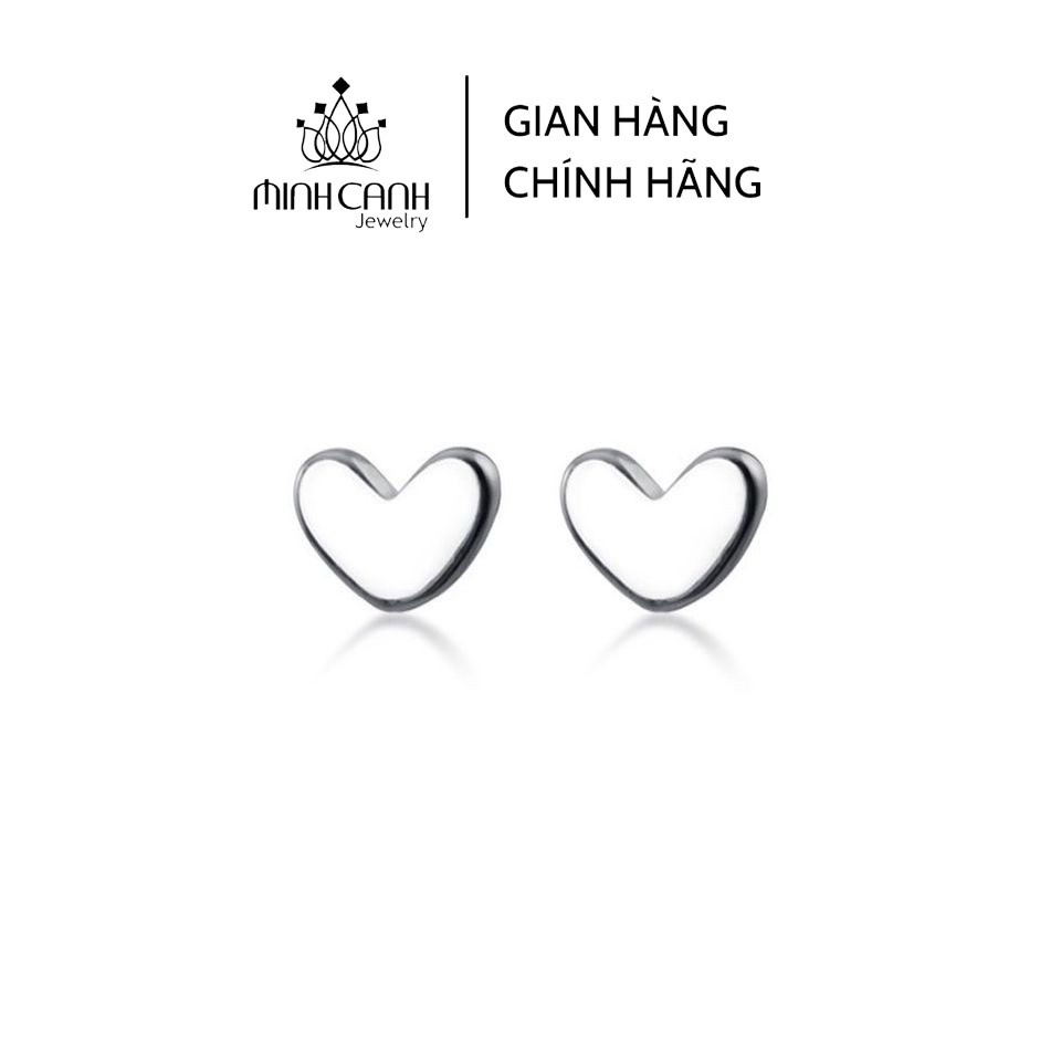 Bông Tai Trái Tim Mini Trơn Bạc Ta - Minh Canh Jewelry