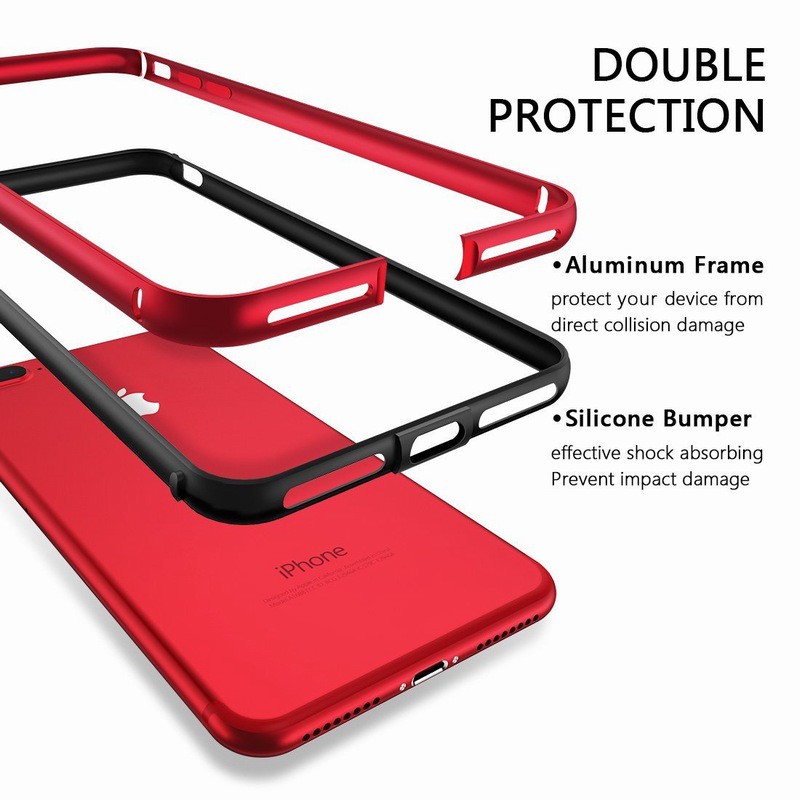 Ốp điện thoại silicon khung kim loại chống sốc dành cho iPhone 7 Plus 8 8Plus 7Plus Ốp lưng | BigBuy360 - bigbuy360.vn