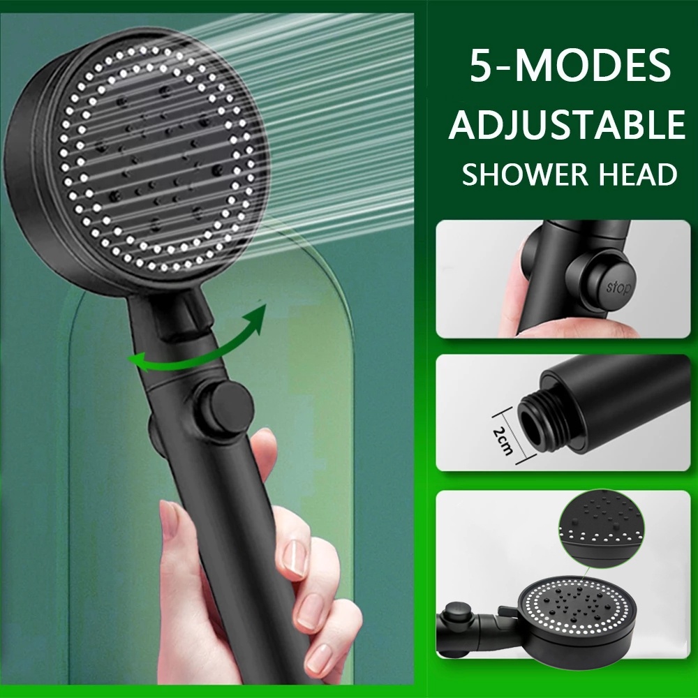 Đầu Vòi Hoa Sen Áp Suất Cao 5 Chế Độ Điều Chỉnh Được Tiết Kiệm Nước Cho Nhà Tắm