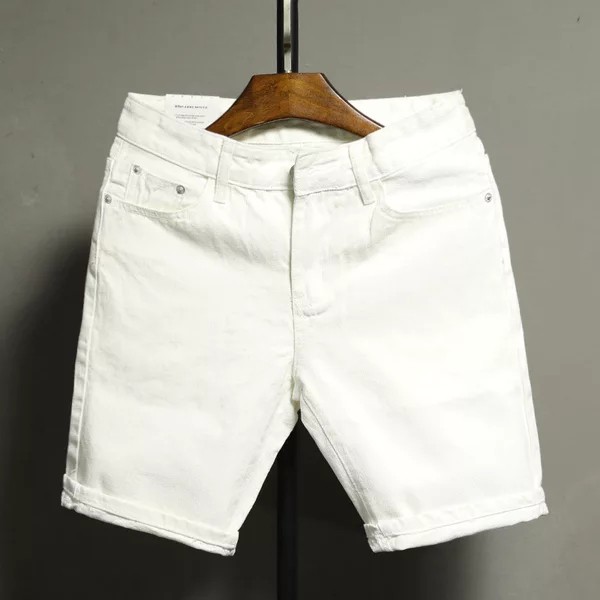 Quần short jean nam trắng đen quần ngố jean quần ngắn nam