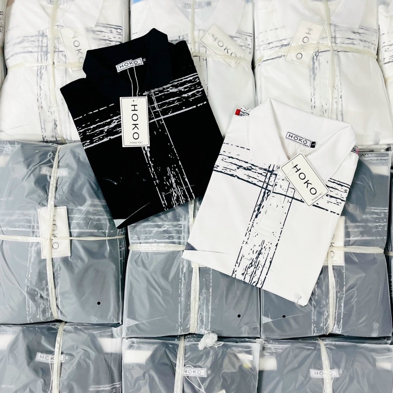 Áo polo nam cao cấp vải cotton không xù lông in hình LV áo thun tay ngắn form chuẩn