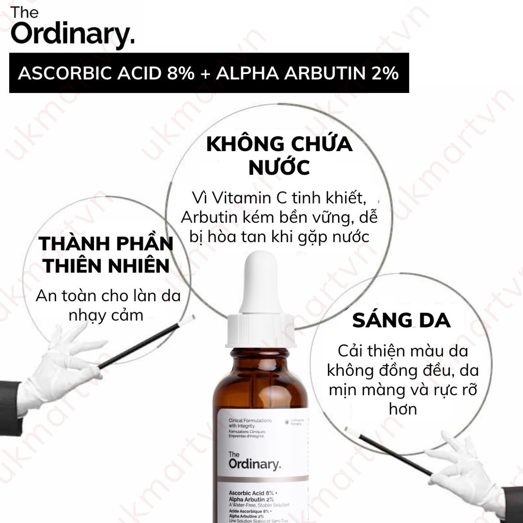 Tinh Chất The Ordinary Ascorbic Acid 8% + Alpha Arbutin 2% 30ml
