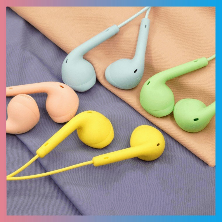 Tai nghe nhạc nhét tai màu macaron U19 Tai Nghe Nhét Tai Có Dây Kèm Mic U19 Dành Cho Điện Thoại