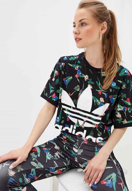 Áo crotop và quần legging hoa lá( HÀNG SALE KO ĐỔI TRẢ)