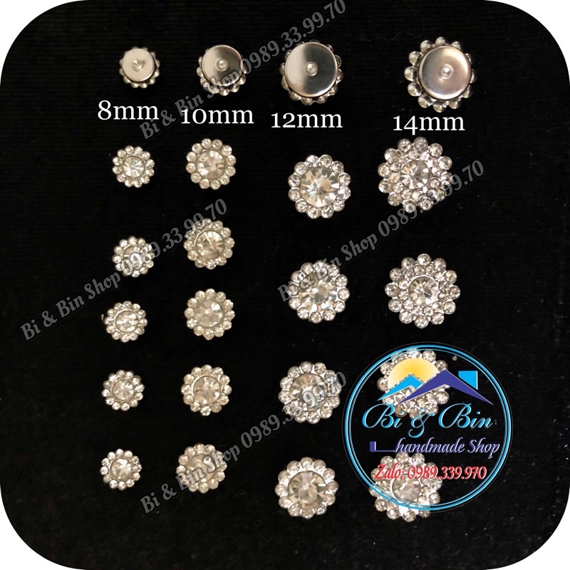 20 Viên Đá Đế Tròn Viền Xoàn Đính Kết Trang Phục Thời Trang