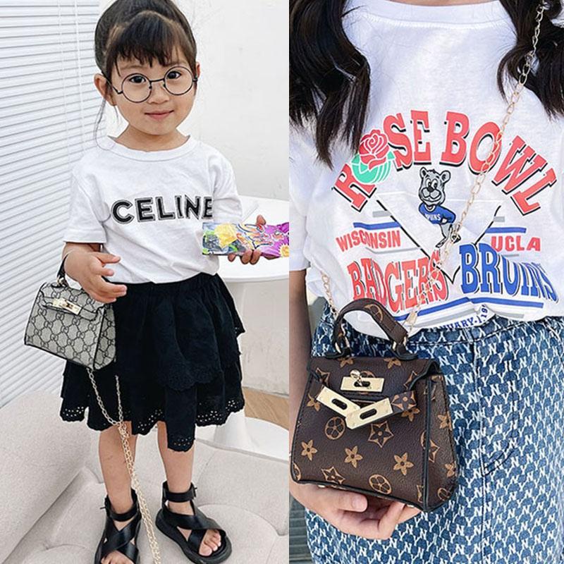 Túi đeo chéo phối dây xích thời trang dễ thương cho bé gái