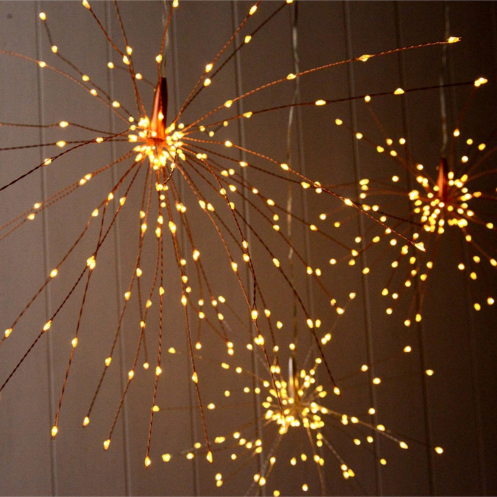 ⚡GIAO HỎA TỐC⚡ Dây đèn Led pháo bông - firework ánh vàng - 5 chùm loại cao cấp trang trí lễ, tết..