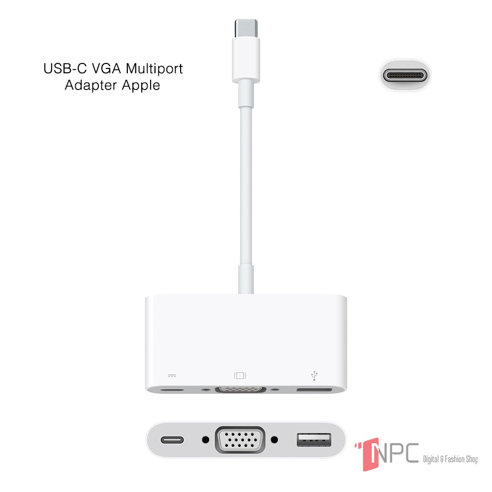 Adapter chuyển đổi Apple USB-C to VGA Multiport - MJ1L2 [Hàng chính hãng nguyên seal hộp]