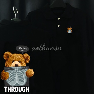 Áo thun cổ trụ cổ bâu polo gấu though