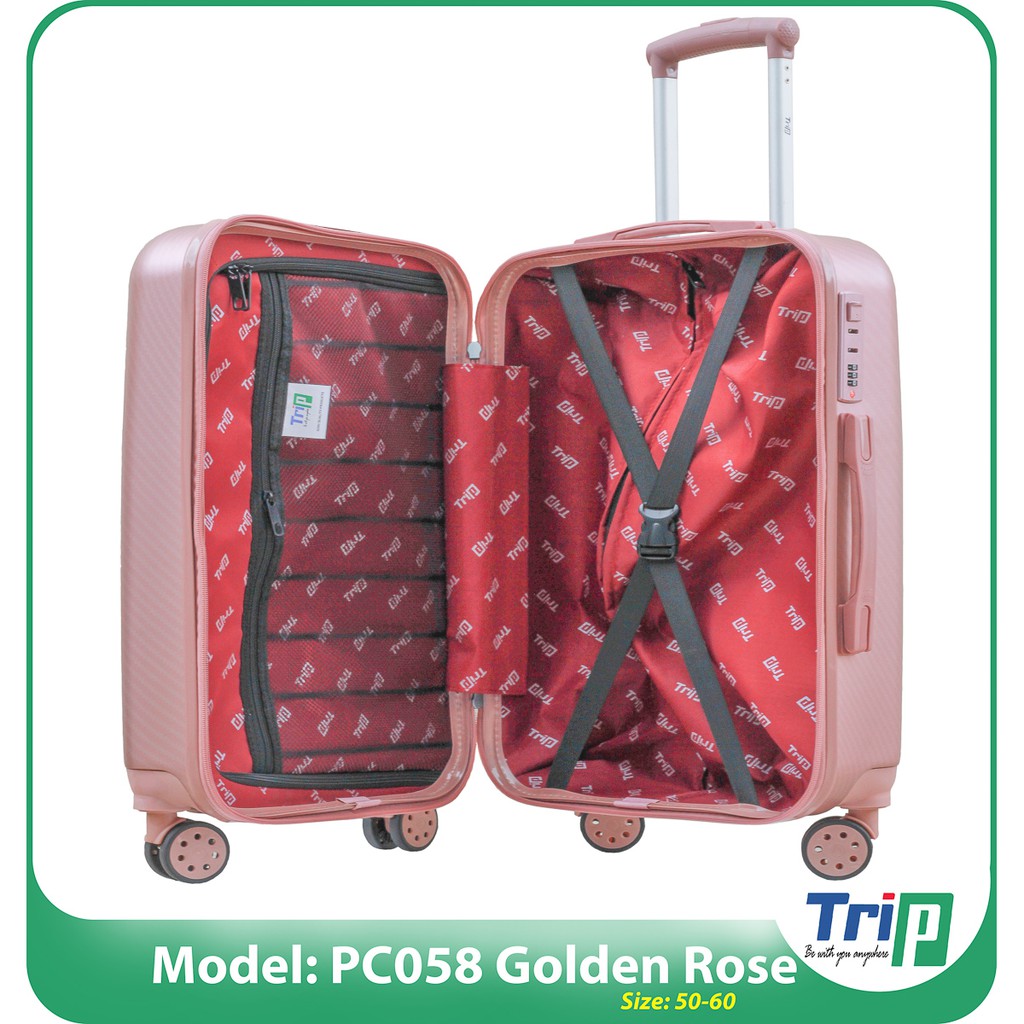 Vali Chống Trộm TRIP PC058 - Size 22inch - Màu Vàng Hồng