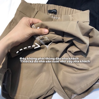 Quần Giả Váy Nữ Basic Chất Kaki Thô Cạp Lưng Chun Sau