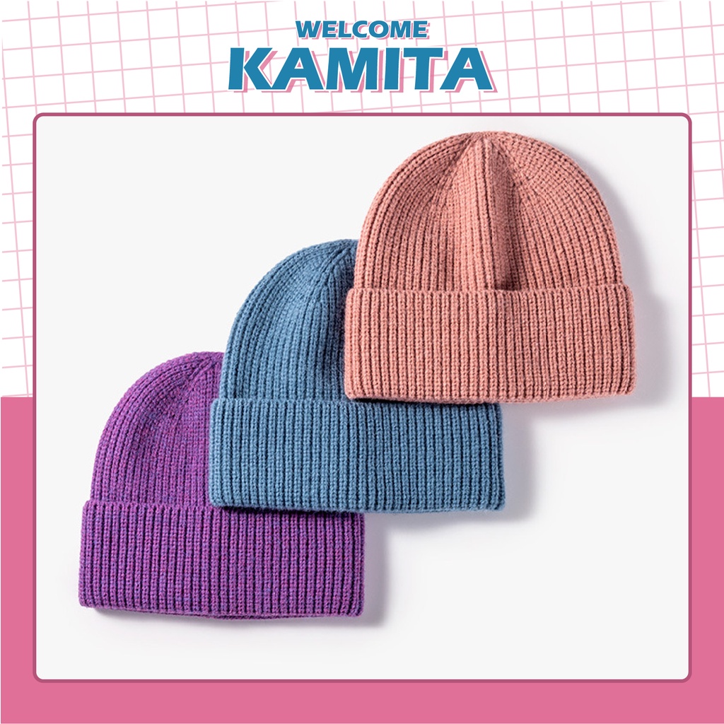 Mũ Len Beanie Cao Cấp KAMITA Vải Len Xịn Không Bị Xù Thời Trang Hàn Quốc, Nón Len Đẹp Unisex Nam Nữ 2022 Mùa Đông ML13